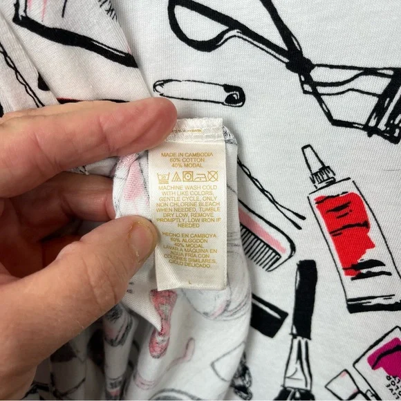 NWT Kate Spade Dream A Little Dream Nightshirt Sz Large Multicolor Lipstick - Picture 11 of 14